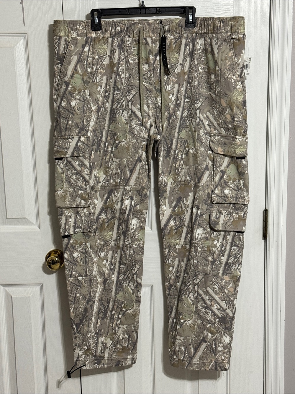 Men's Taupe Camo Cargo Pants with Multiple Pockets